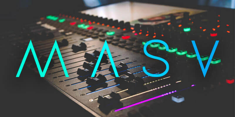 Audio-open-graph MASV Logo with Audio Table As Background