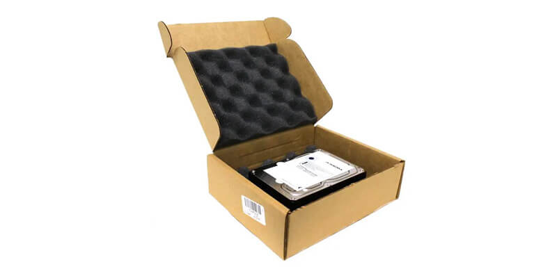 ship hard drive_shipping box A cardboard box with foam lining for shipping hard drives