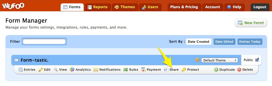Wufoo Form Manager Creating the Wufoo code in Wufoo Form Manager
