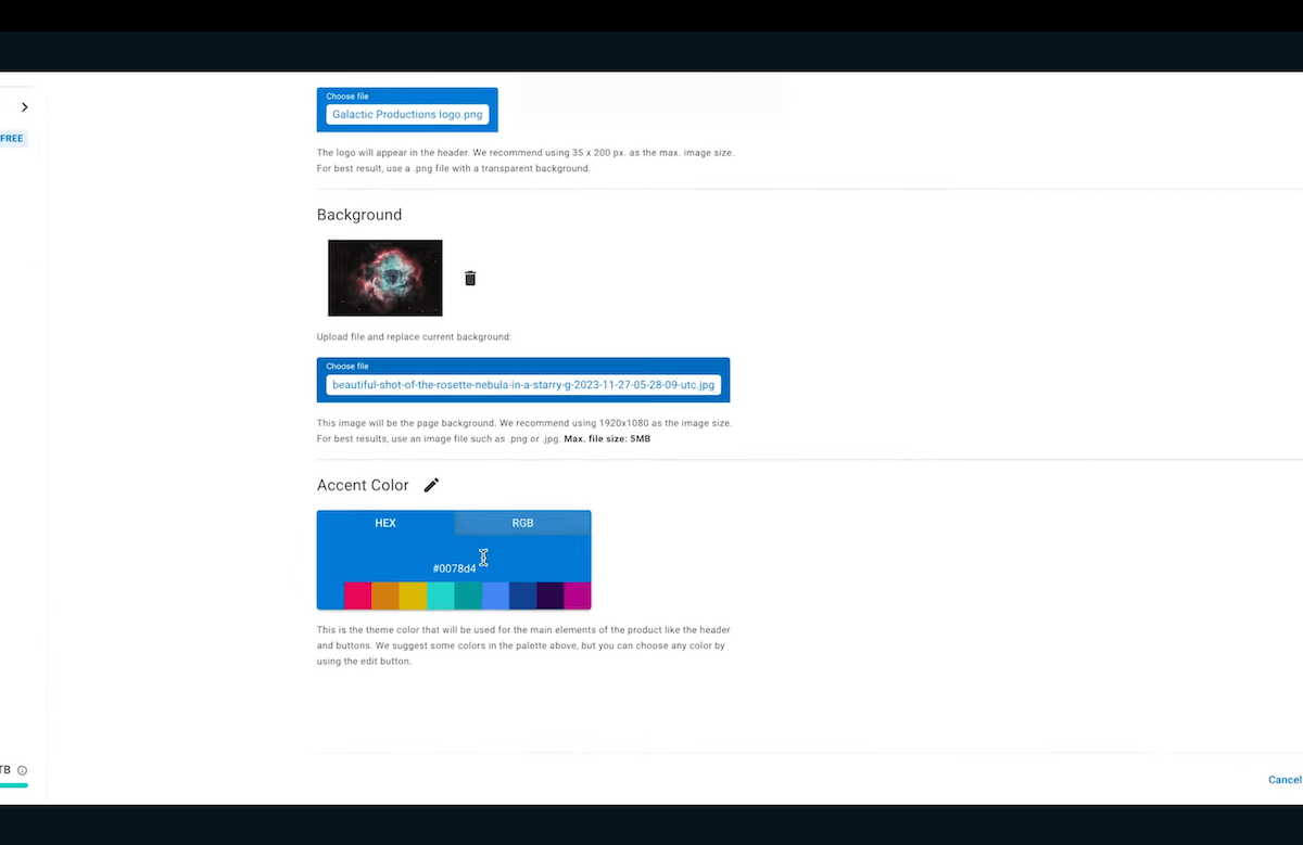 MASV portal look and feel settings Placeholder image