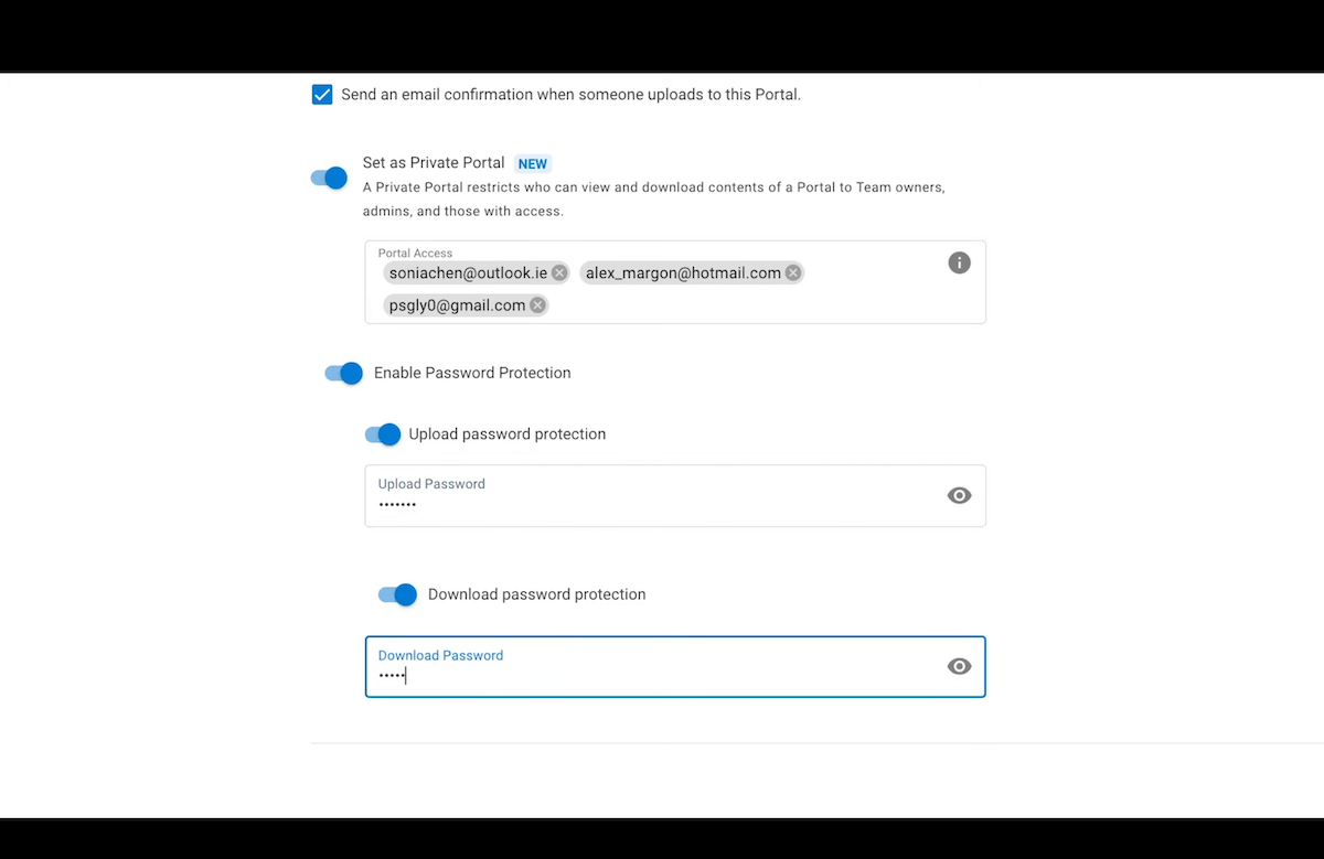 MASV portal privacy settings Placeholder image