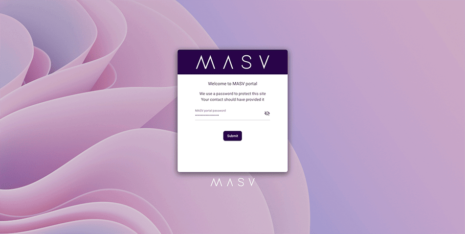 Password protected MASV Portal Password protected MASV Portal
