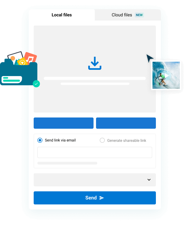 send-card MASV upload ui illustration