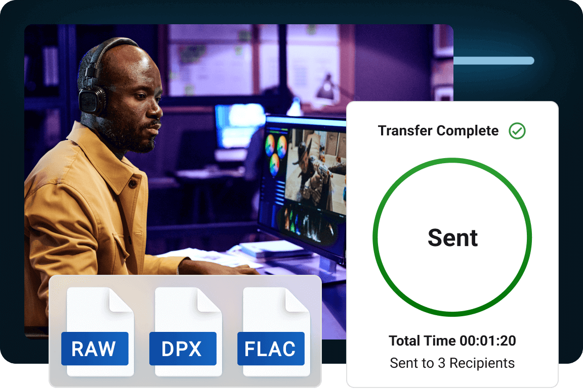 SendLargeFiles_Hero_BoltBlue_Mobile media teams send large files with MASV